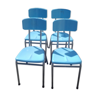 Lot of four plexi chairs design by Rex