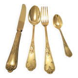 Antique silver-plated flatware set. Complete service for 12 people.