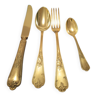 Antique silver-plated flatware set. Complete service for 12 people.