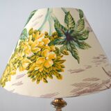 Lampshade, botanical vintage Jouy canvas, flowers