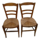 2 antique straw chairs