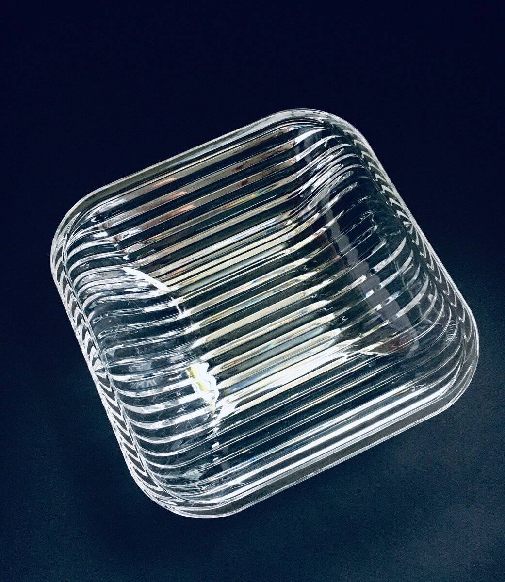 XL Mid-Century Czech Modern Crystal Art Glass Bowl, 1960s