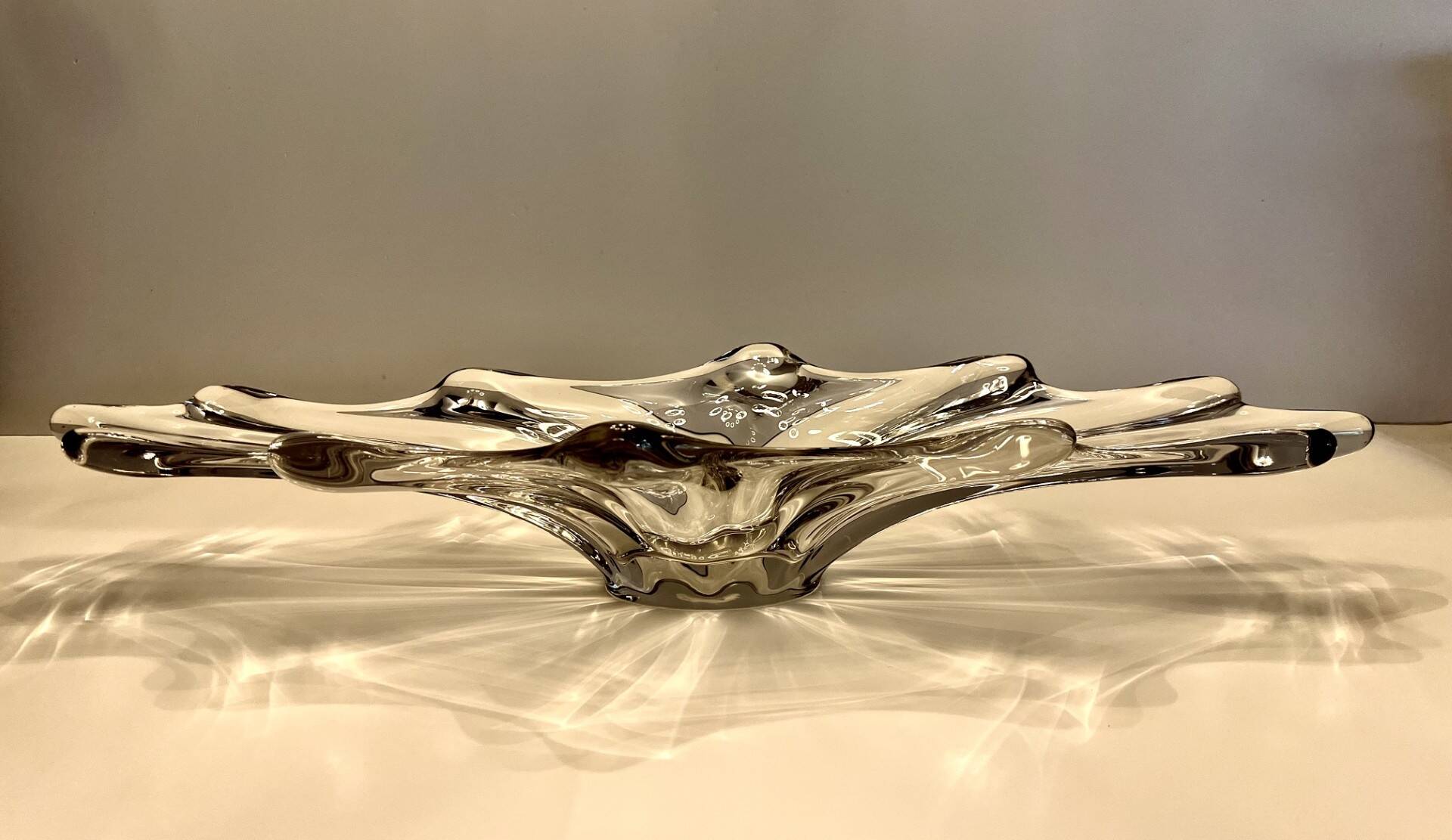 Large vintage crystal centrepiece bowl