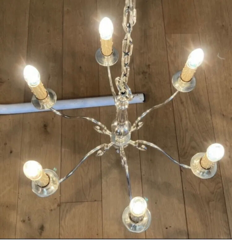 Lustre Hollandais en métal argenté XXème