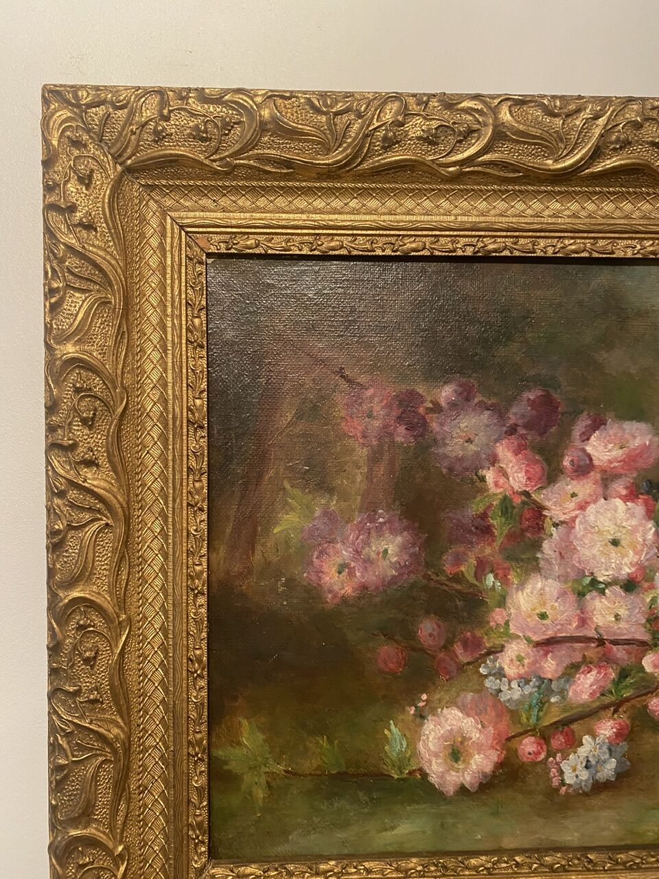 Old painting, still life, signed Monk, late nineteenth century early twentieth century