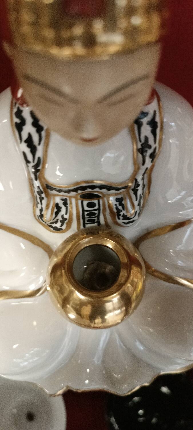 Night light art deco porcelain Limoges Charles serpault Buddha perfume burner