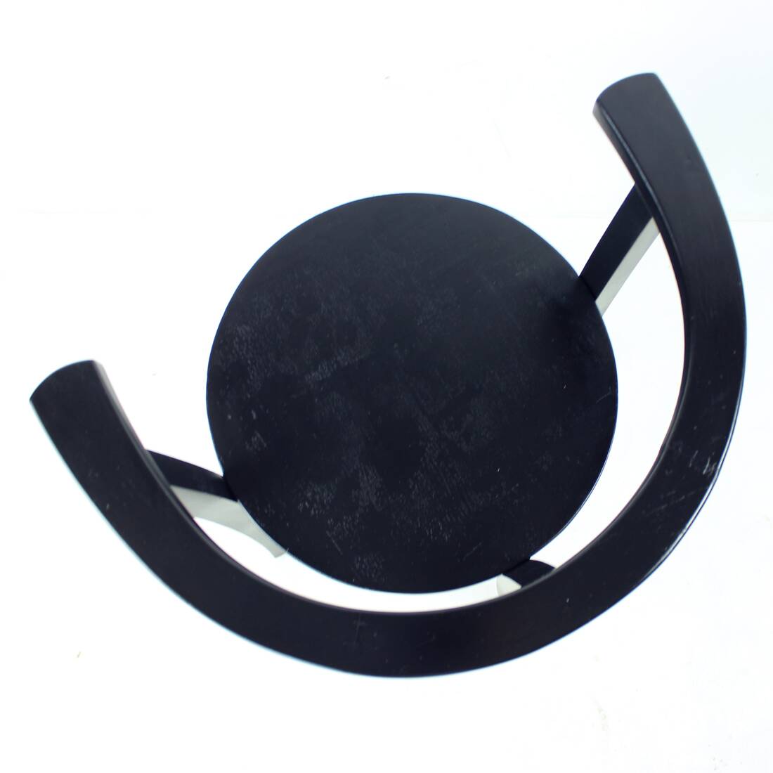 Set Of 4, Black Oak Dining Chairs, Czechoslovakia 1930s