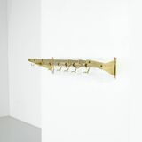 Complete brass coat rack, Italy 1950s.