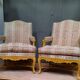 Pair of louis xv style upholstered armchairs