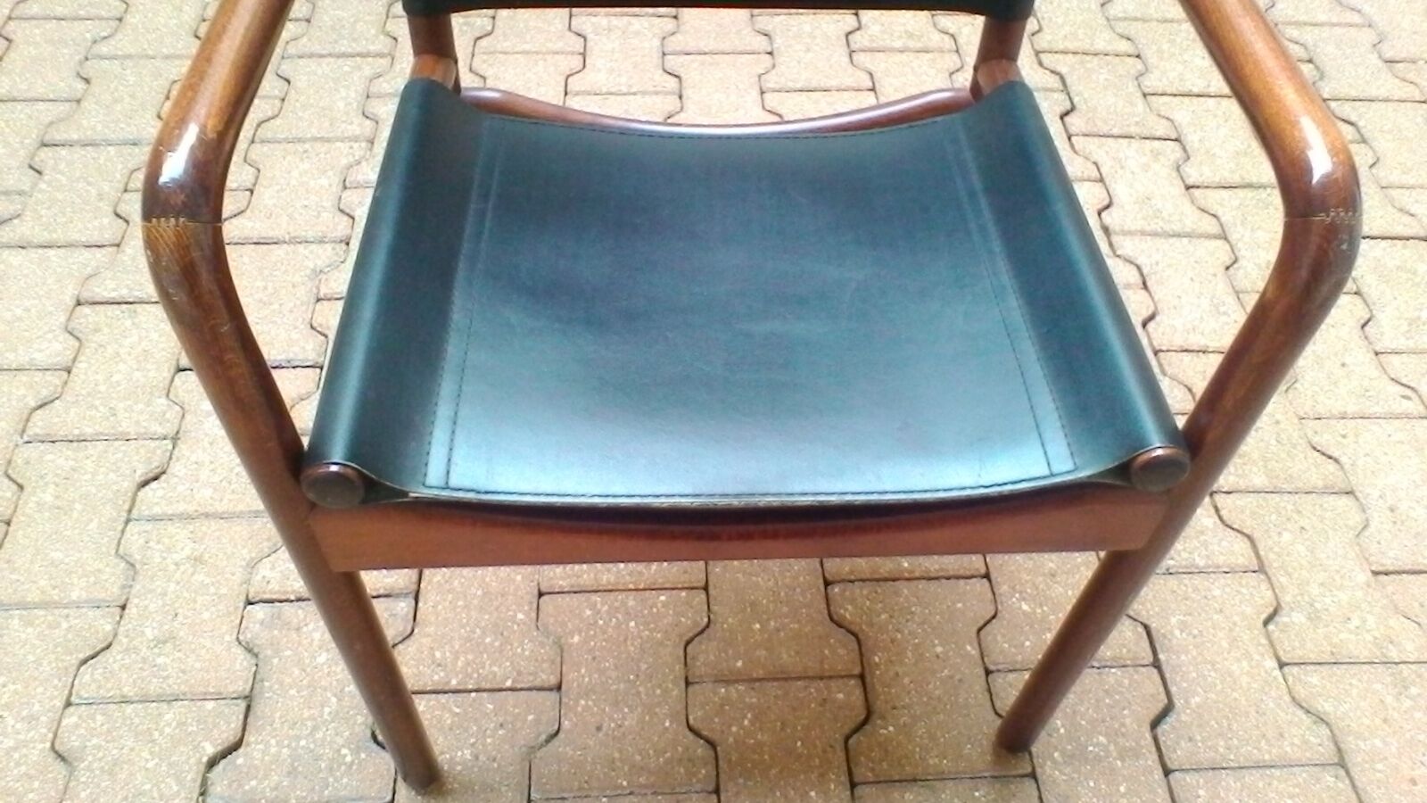 Fauteuil bois et cuir