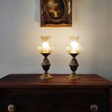 Paire de lampes rétro en laiton