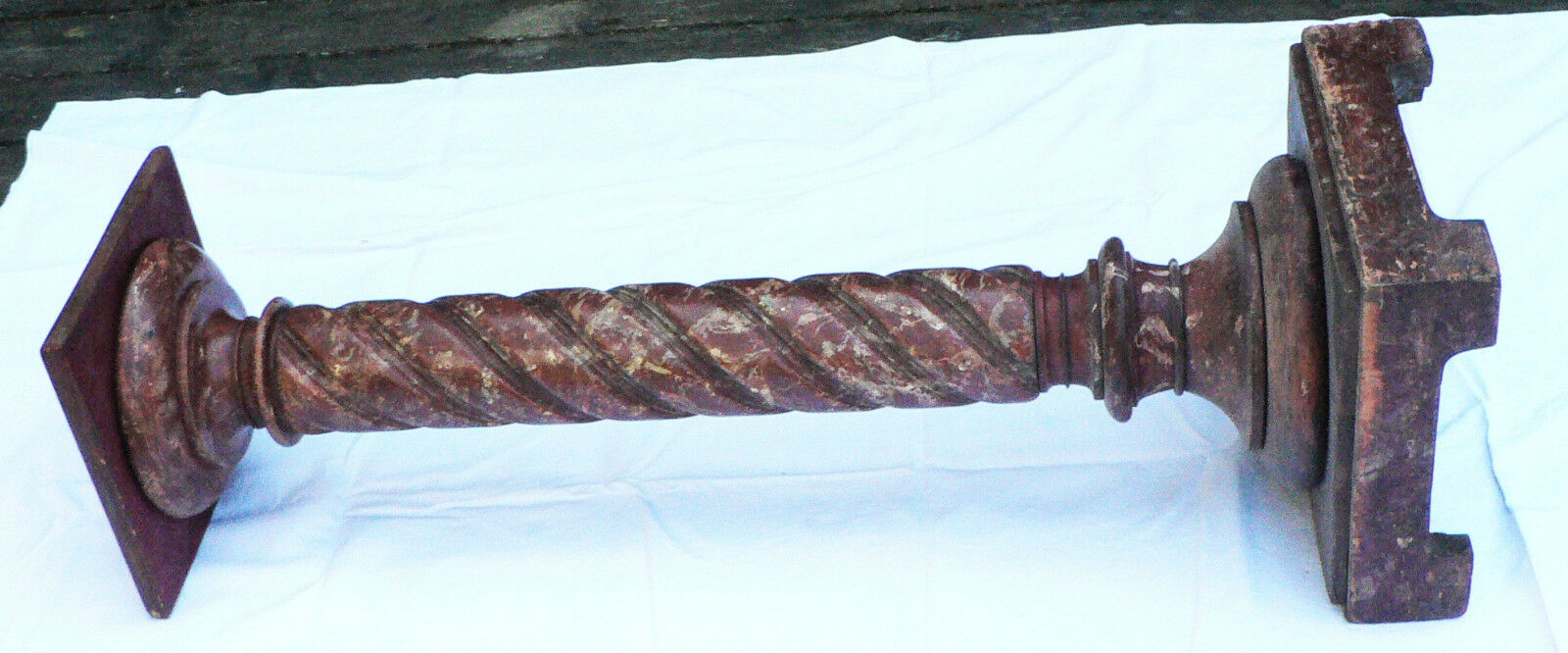 Column forming wooden harness painted faux marble Ep NIII