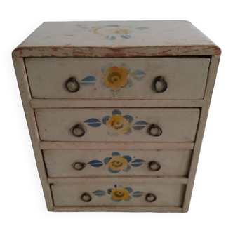Dresser, painted wood jewelry box from the 60s