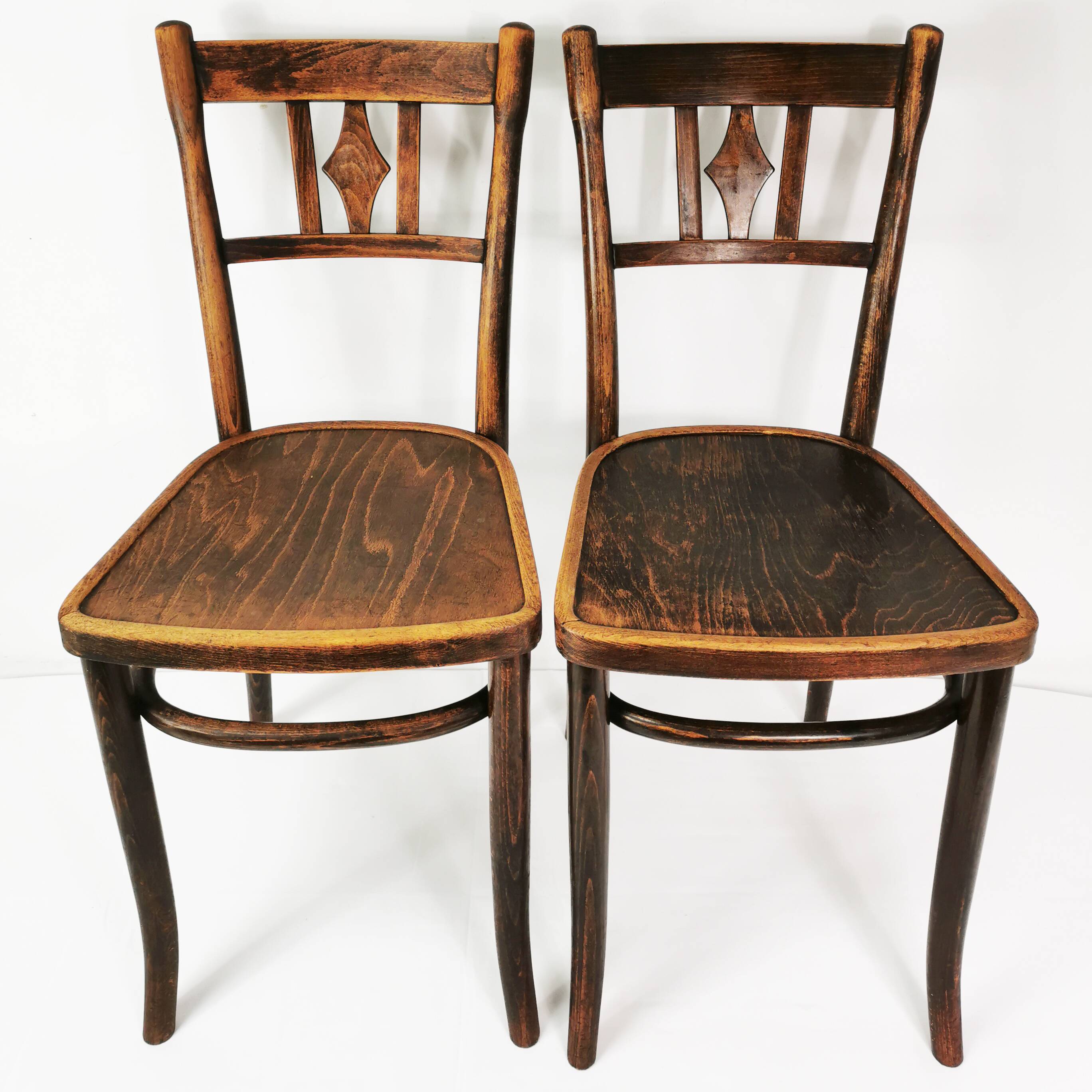 Pair of wooden Art Deco chairs, Thonet, Germany, 1930s.