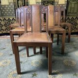6 art deco chairs leather sitting