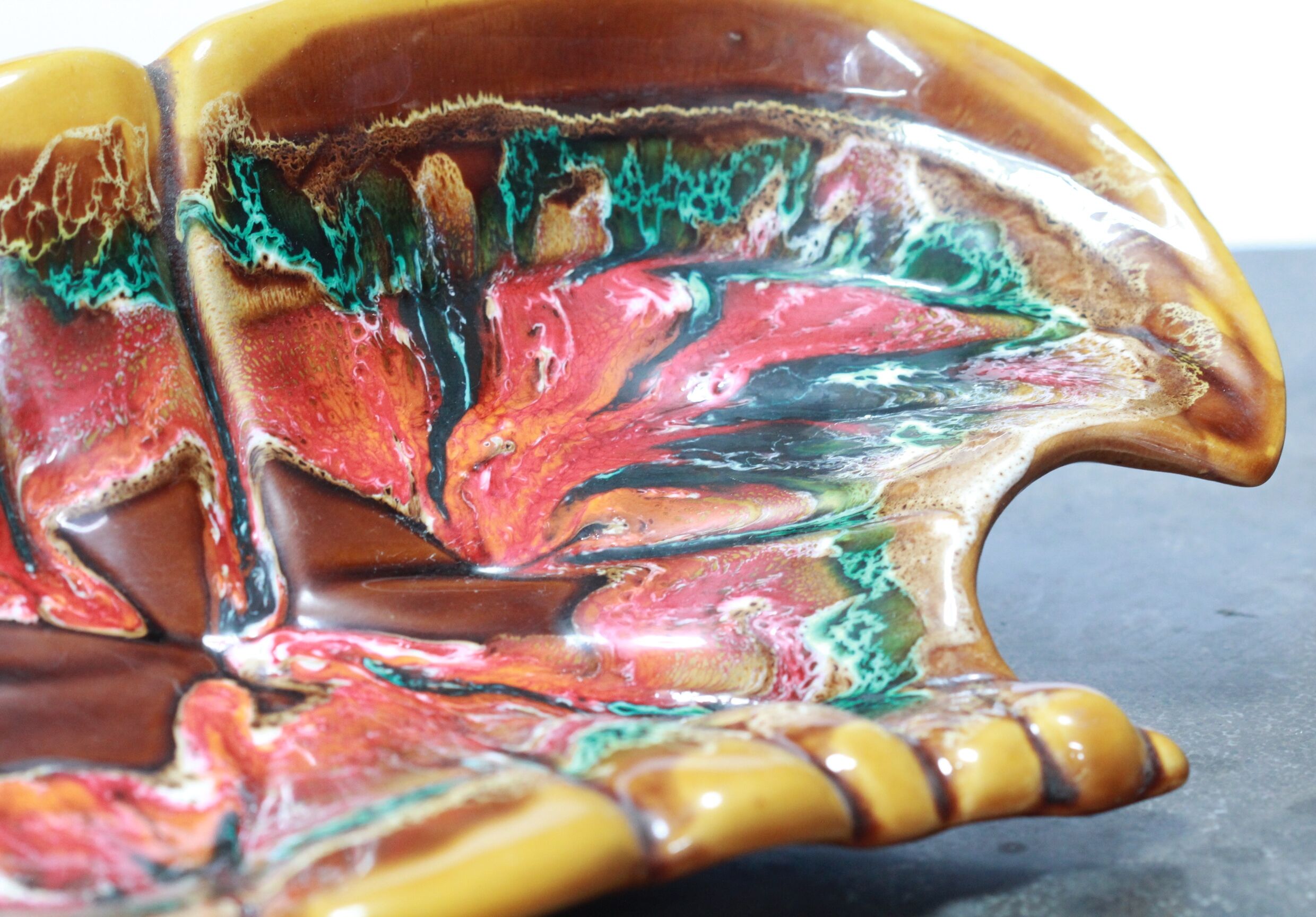 Large ceramic dish shell style Vallauris