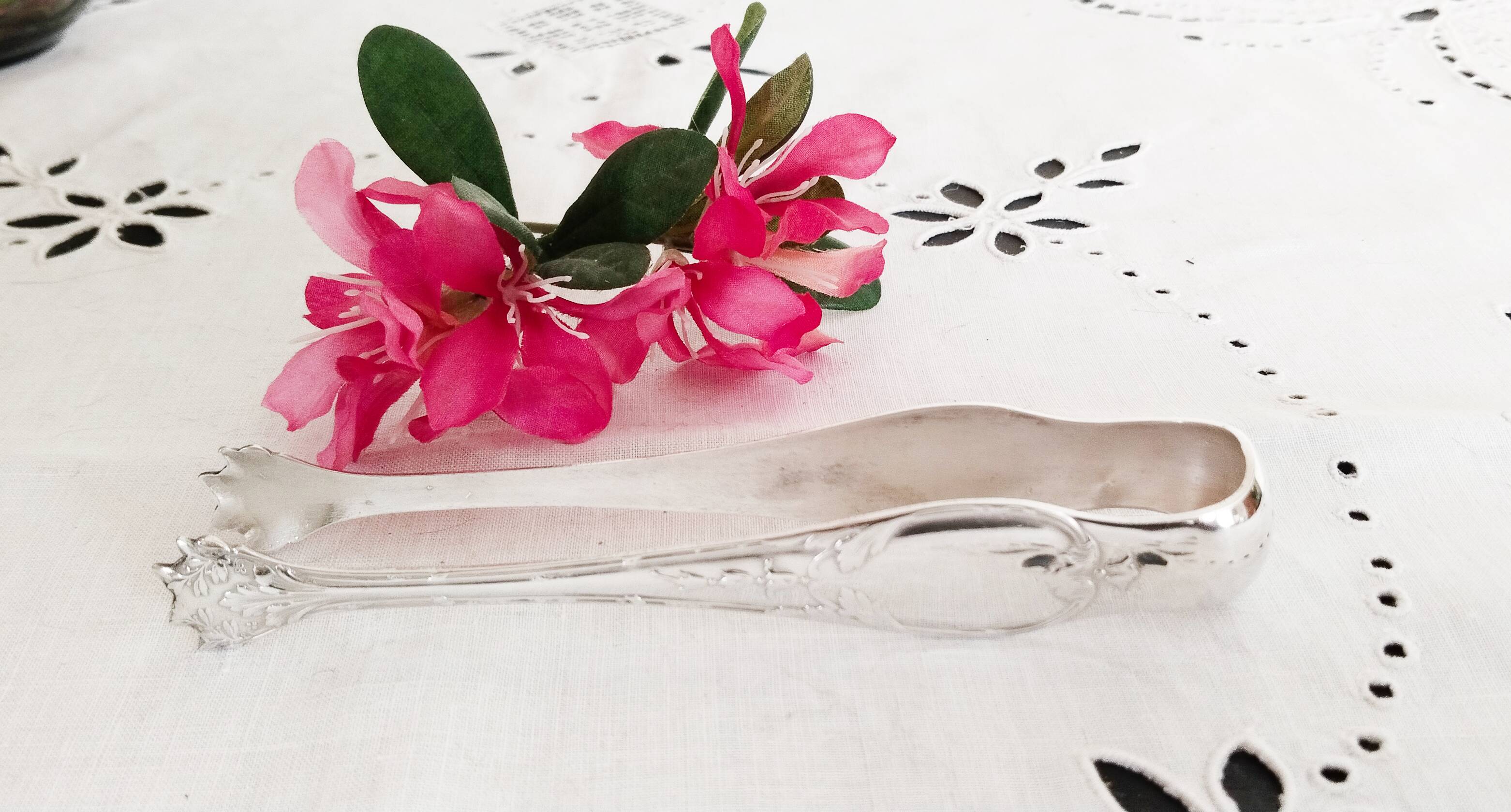 Silver sugar or ice tongs