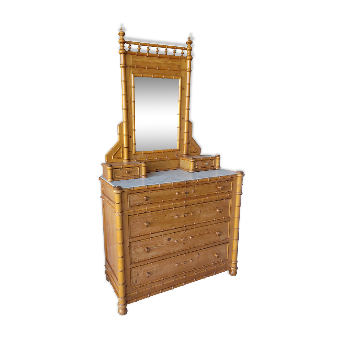 Dresser with bamboo mirror