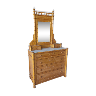Dresser with bamboo mirror