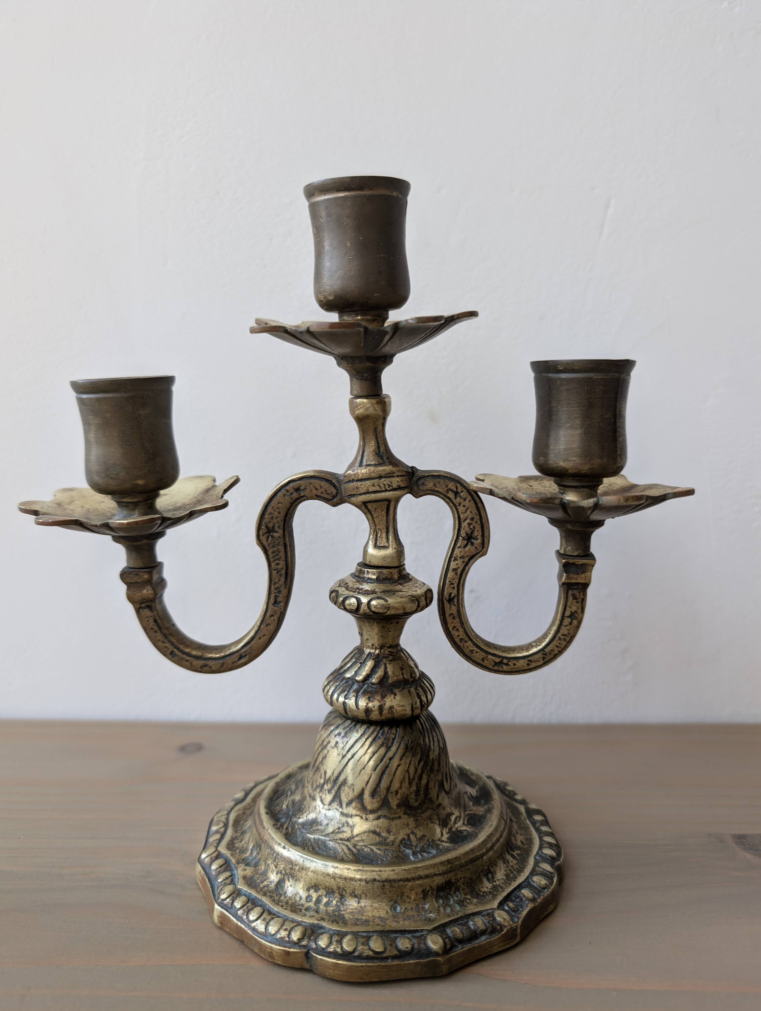 Pair of bronze candlesticks
