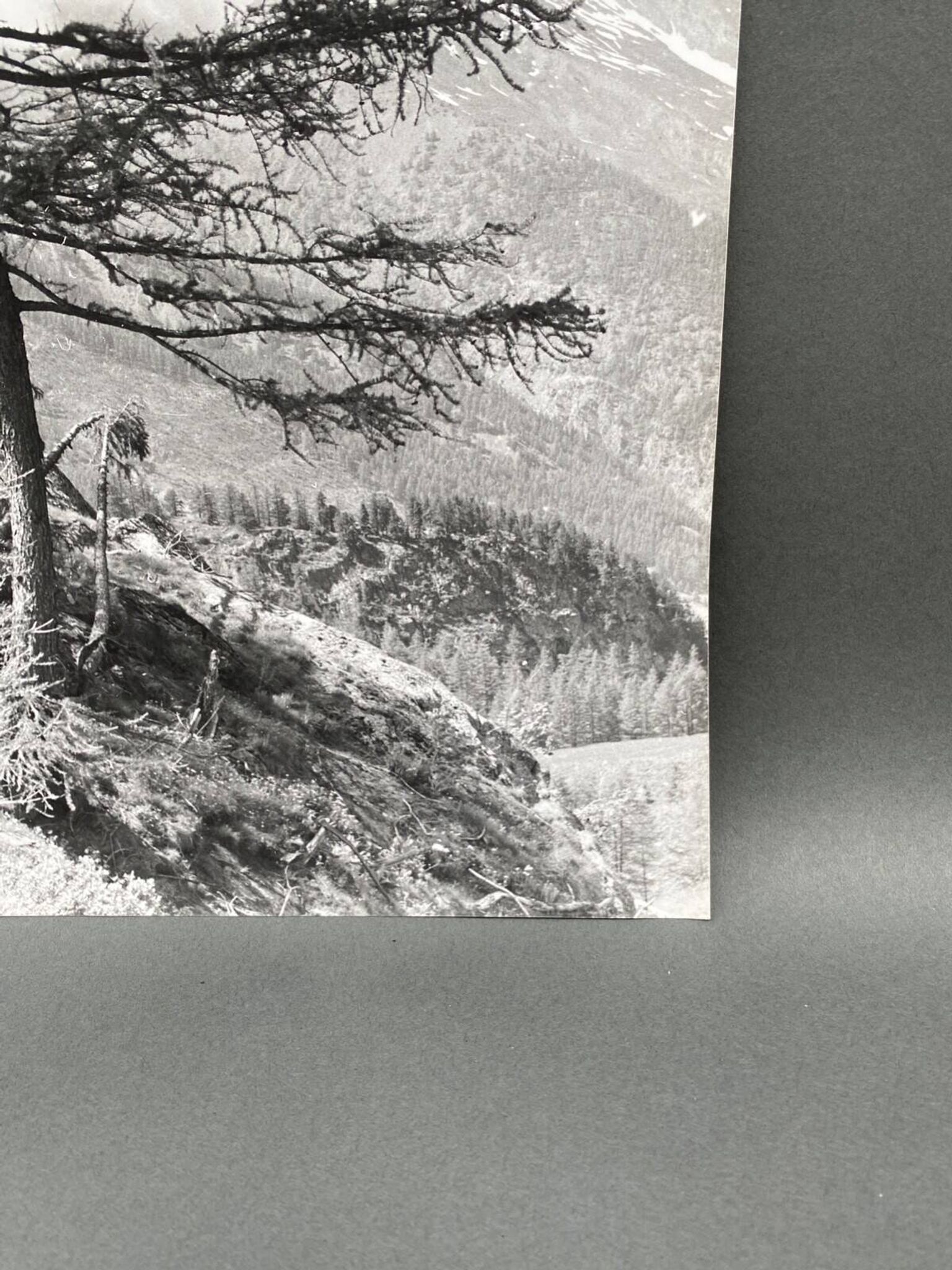 Bernard Darot silver gelatin photograph of a 20th-century mountain landscape