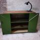 Vintage steel cupboard, shelf cupboard, kitchen island green