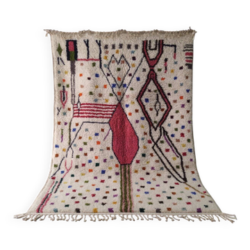 Large Artistic Moroccan Rug with Abstract Figures & Symbols 300x200cm
