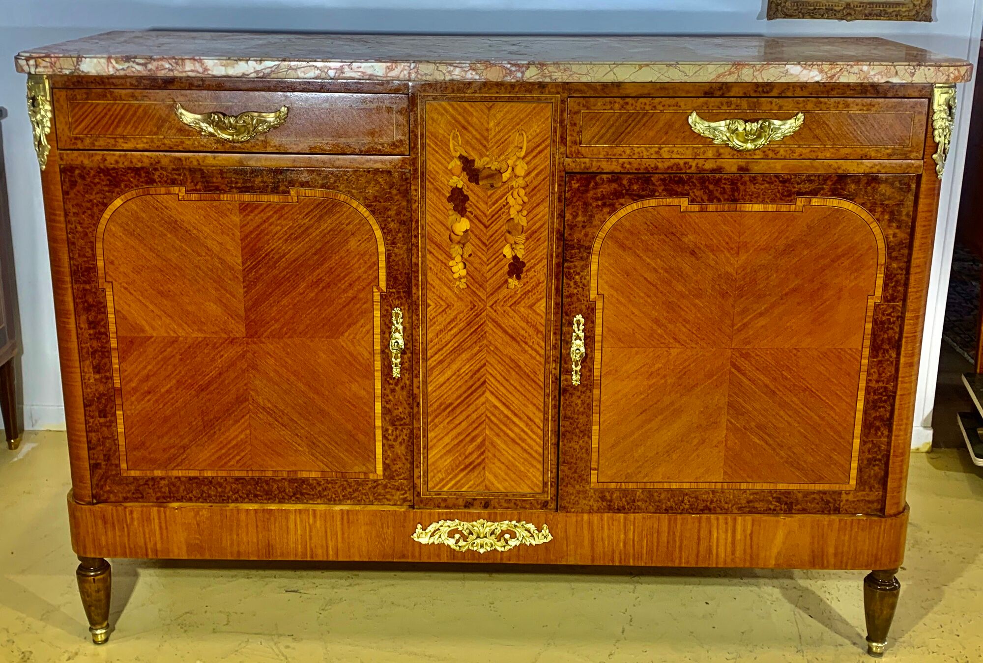 Buffet art deco period 1920 marquetry of rosewood and precious woods
