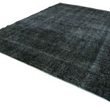 Hand-knotted oriental overdyed 287 cm x 390 cm black wool carpet