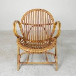 Rohe Noordwolde bamboo and rattan chair, 1950s