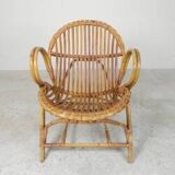Rohe Noordwolde bamboo and rattan chair, 1950s