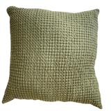 Khaki green embossed cushion