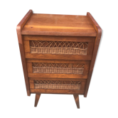 Vintage rattan chest of drawers