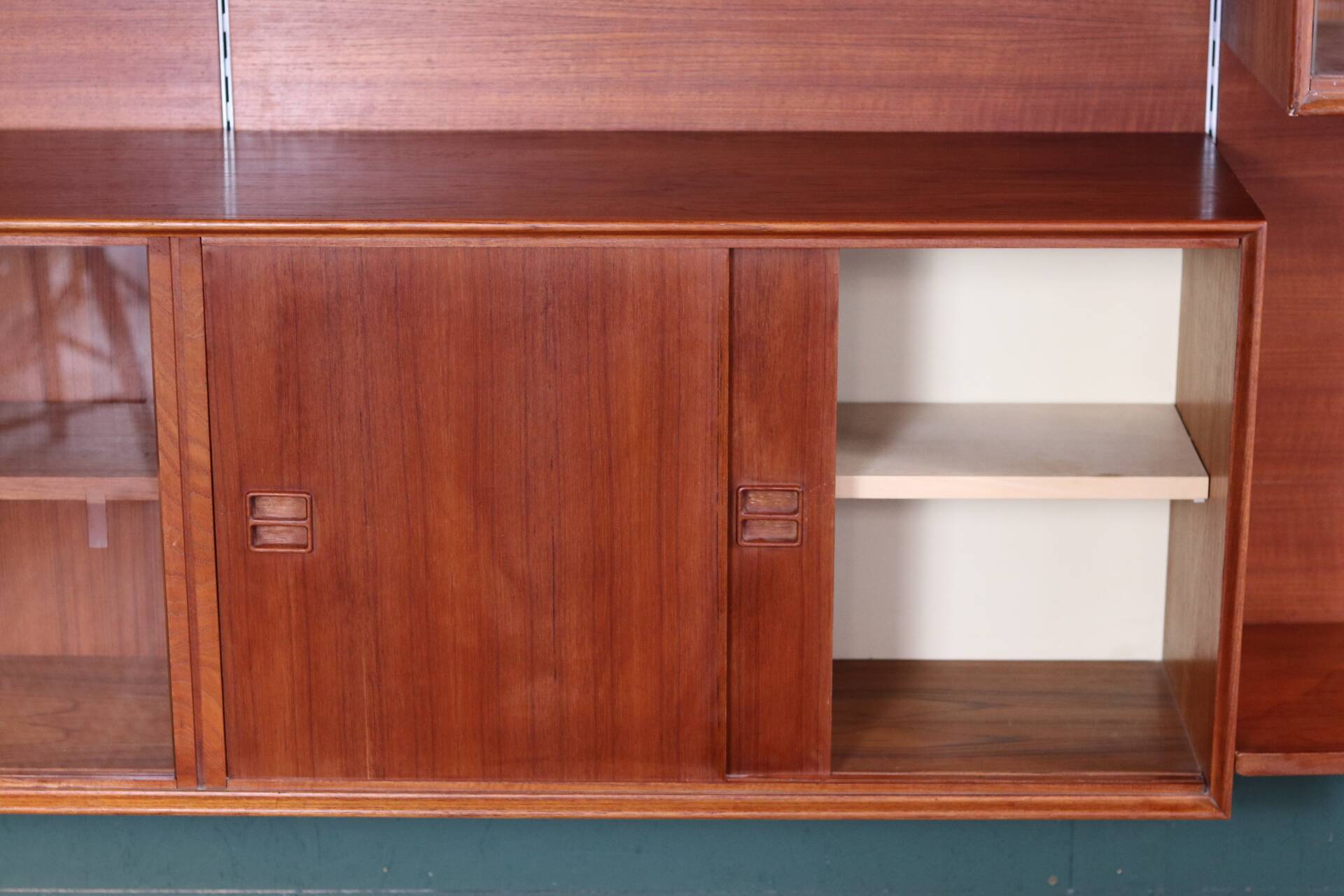 Vintage Scandinavian teak wall unit