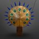 Handcrafted brass, oak and plexiglas floor lamp, Netherlands 1970s