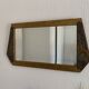 Vintage 1900 Art Nouveau beveled mirror in silver-plated gilded wood - 51 x 32 cm
