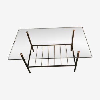 Glass and metal coffee table 1950