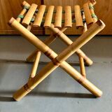 Bamboo deckchair and footrest from the 70s