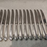 12 silver plated table knives, goldsmith SFAM, art deco style