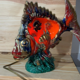 Veilleuse poisson en céramique vintage