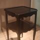 Black bedside table with two shelves, Louis XV style
