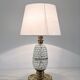 Italian mid-century table lamp with brass and creased murano glass