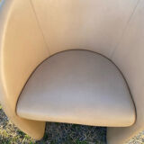 Paire de fauteuils cuir design