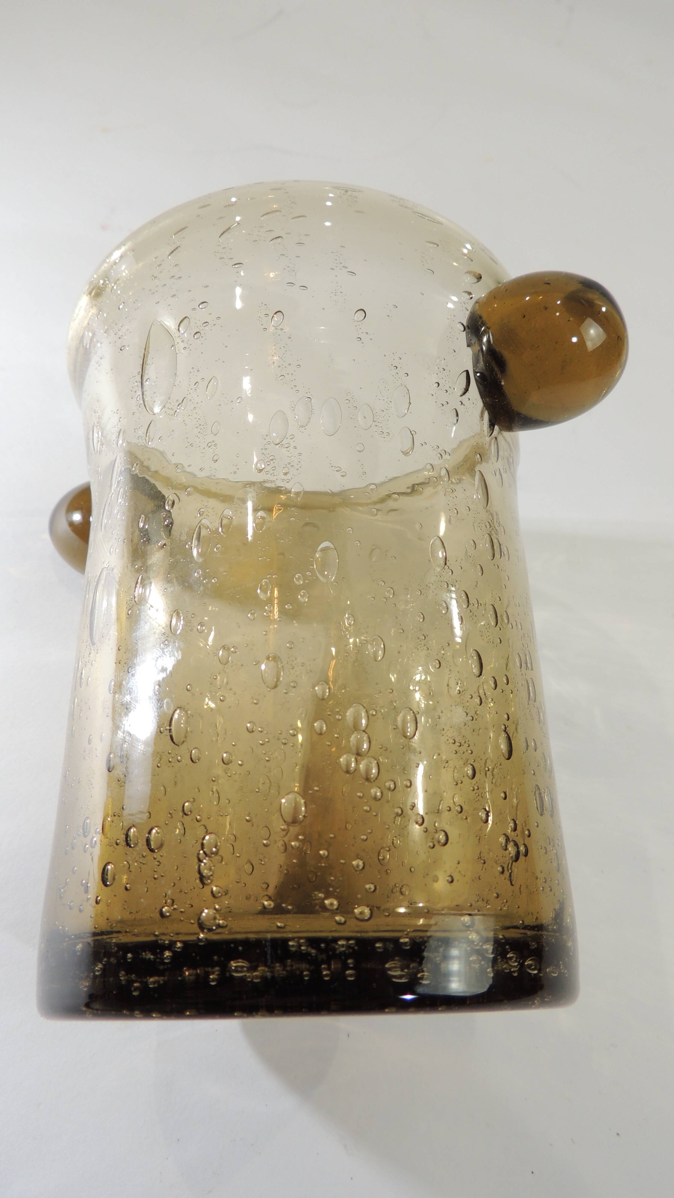 Smoked bubble glass ice bucket, Biot