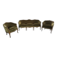 Mid 20th-Century Walnut Armchairs and Sofa in the Italian Style, Three-Piece
