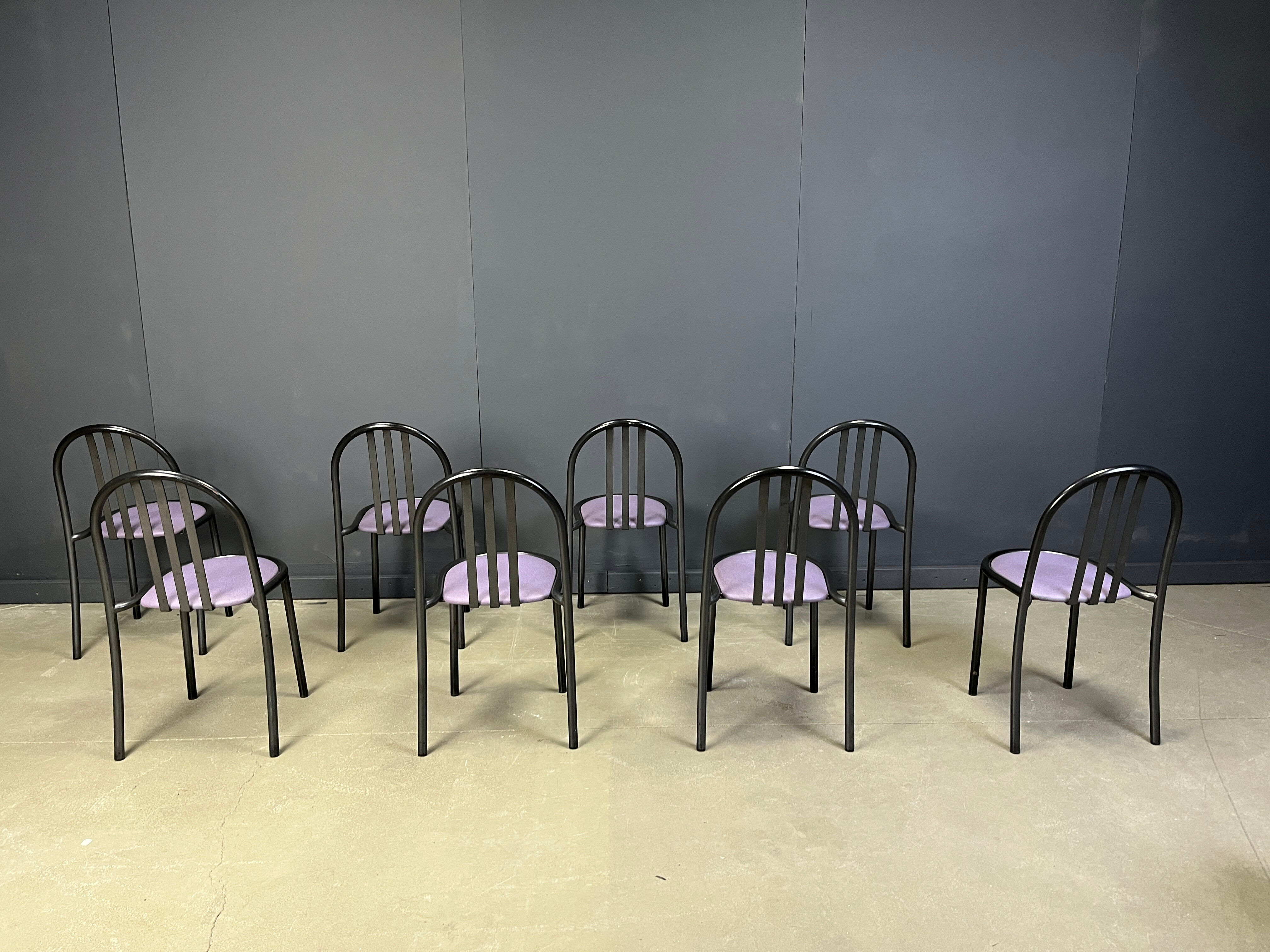 Ensemble de chaises Nr 222 par Robert Mallet-Stevens, années 1980, ensemble de 8.