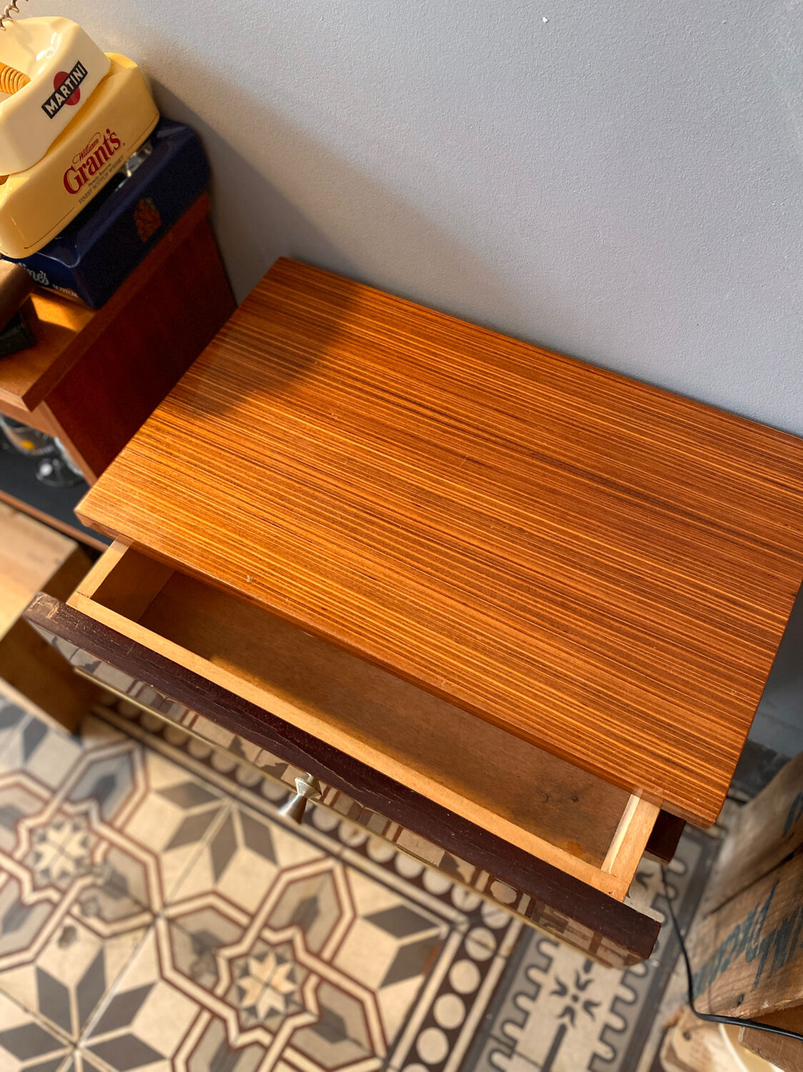 Small vintage bedside table from the 1960s.
