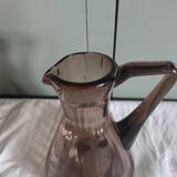 Set pitcher & decanter of plum color, faceted glass - Art Deco era 1920 / 1930