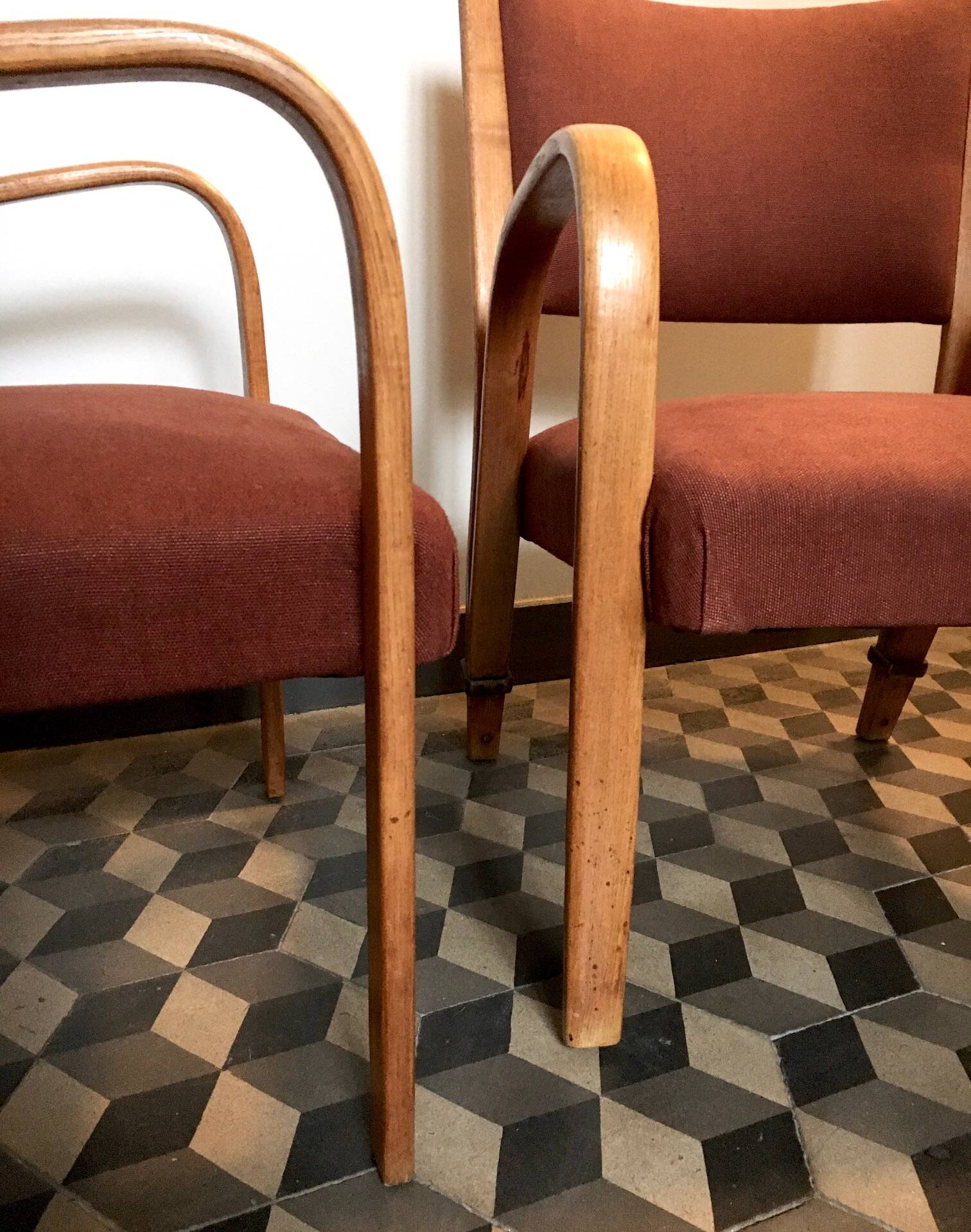 Paire de fauteuils Bow Wood