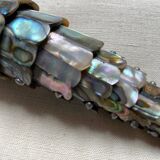 Fish-shaped bottle opener made of seashell and brass, 1970s